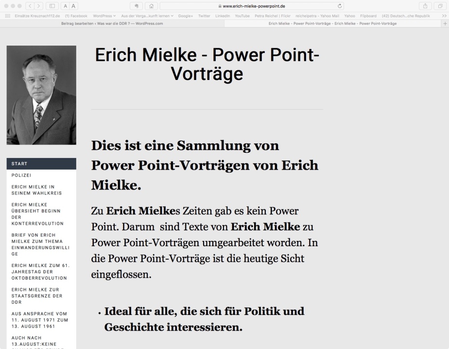 Website: Erich Mielke – Power Point-Vorträge